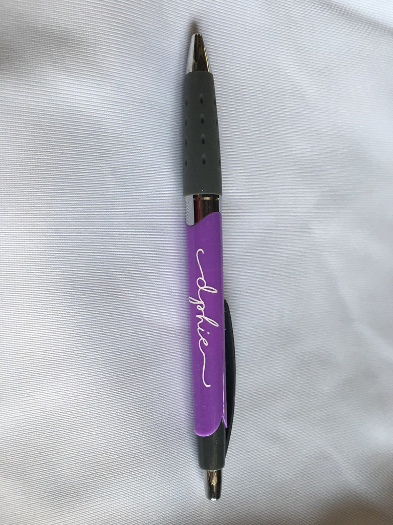 Purple and Grey Script DPhiE Pen