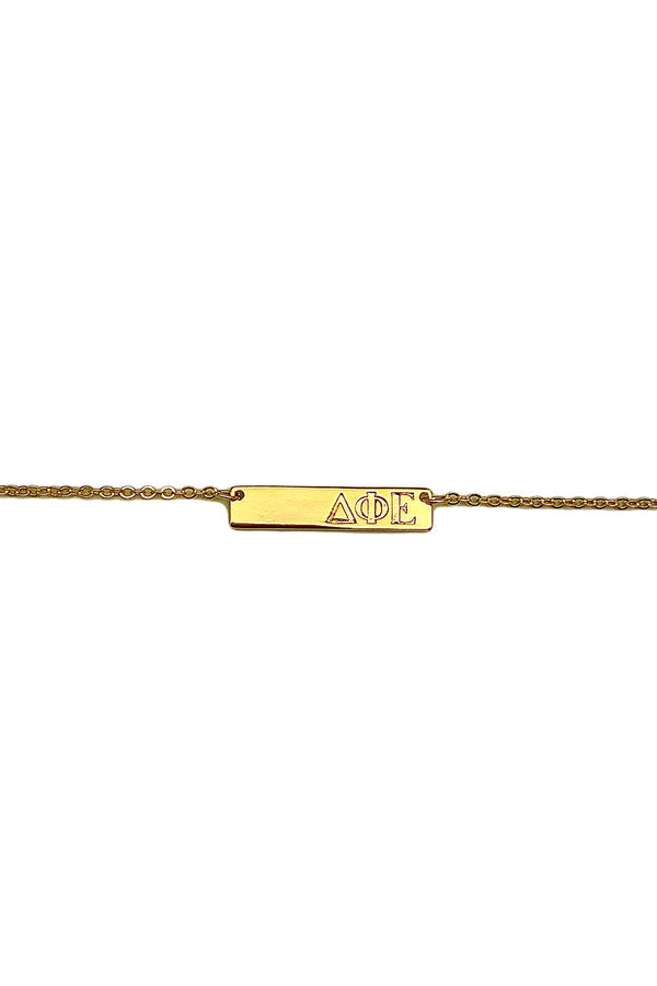 Delta Phi Epsilon Gold Bar Necklace
